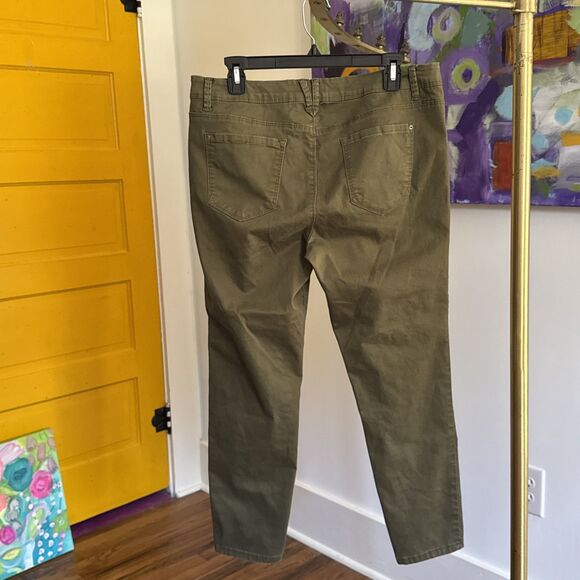 Curve Appeal Jeans Womens High Rise Stretch Green Comfort Minimalist Jegging - Picture 4 of 6